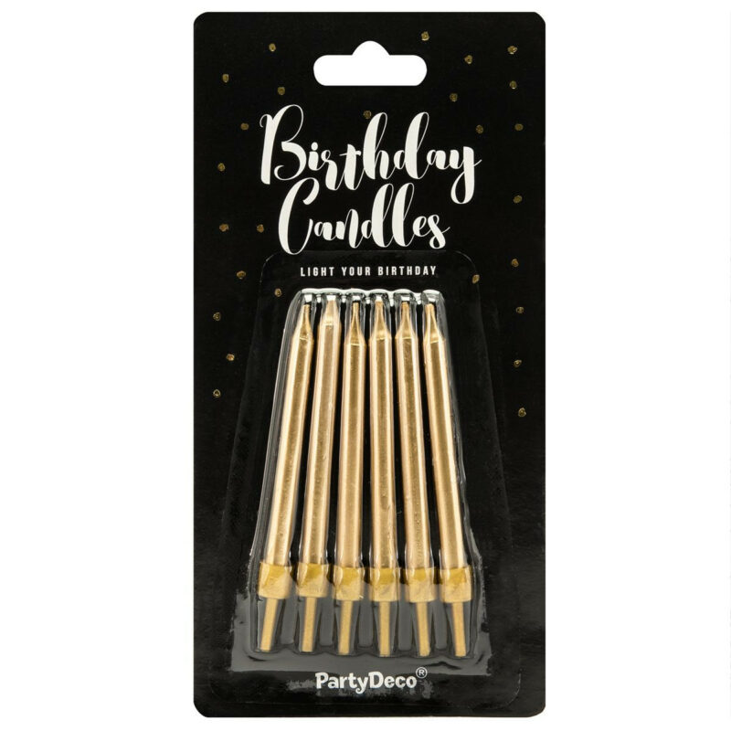 PARTYDECO SVEČKA VSE NAJBOLJŠE ZLATA 6CM PK/6