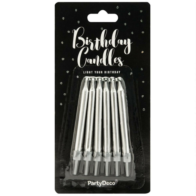 PARTYDECO SVEČKA VSE NAJBOLŠE SREBRNA 6CM PK/6