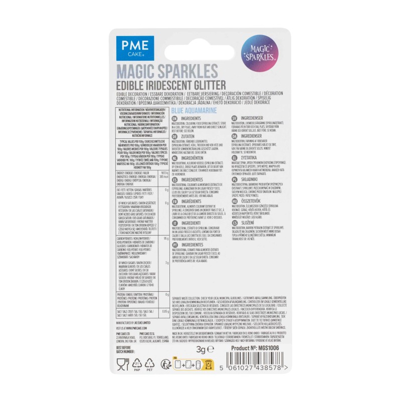 Magic sparkle akvamarin bleščice