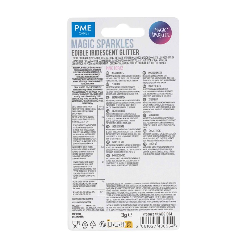 Magic sparkle pink topaz bleščice